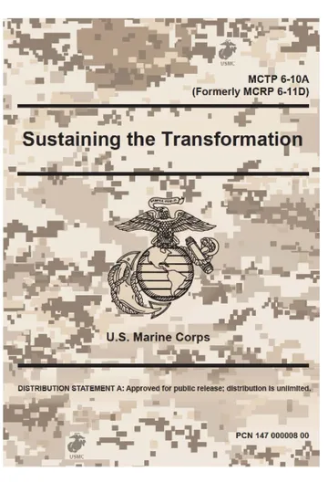Sustaining the Transformation (MCRP 6-11D) by United States Marine Corps book cover